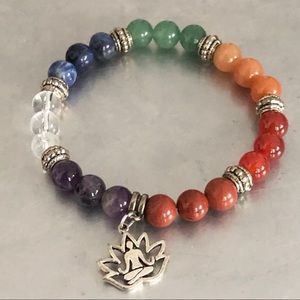 Seven Chakras Crystal Beaded Bracelet Women's Jewelry Accessories Gems Crystals